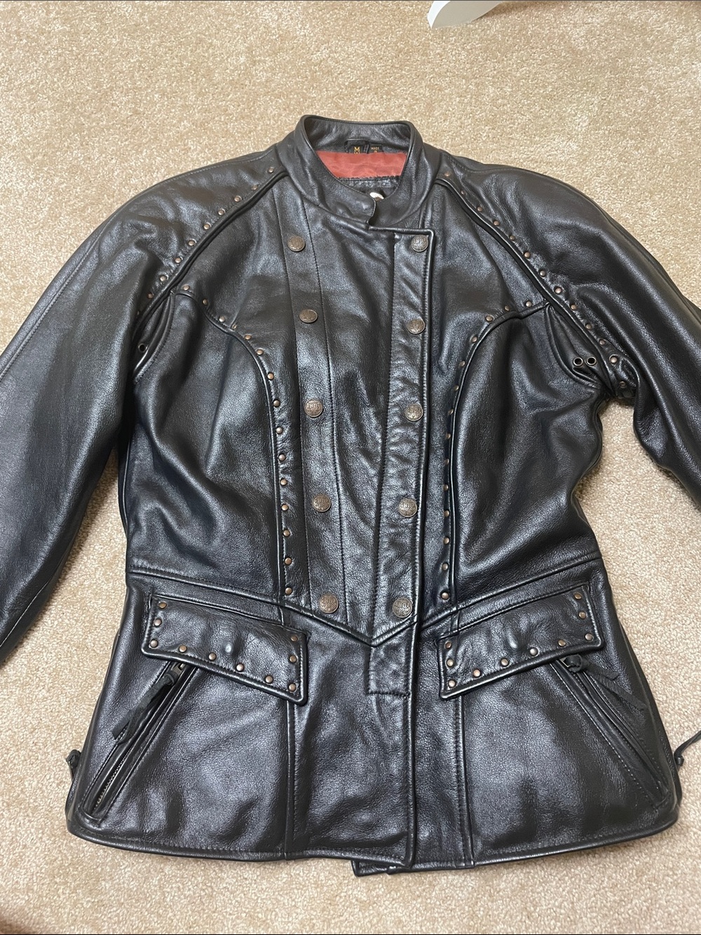 Harley-Davidson Black Studded Women's Leather Jacket - Size Medium